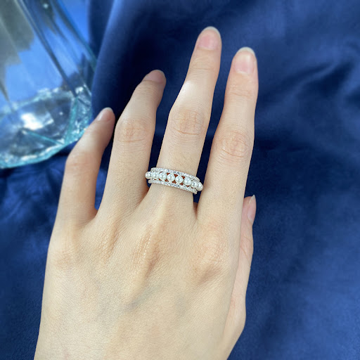 Title 10, New S925 Silver Elegant Chic Pearl Ring For Wom...