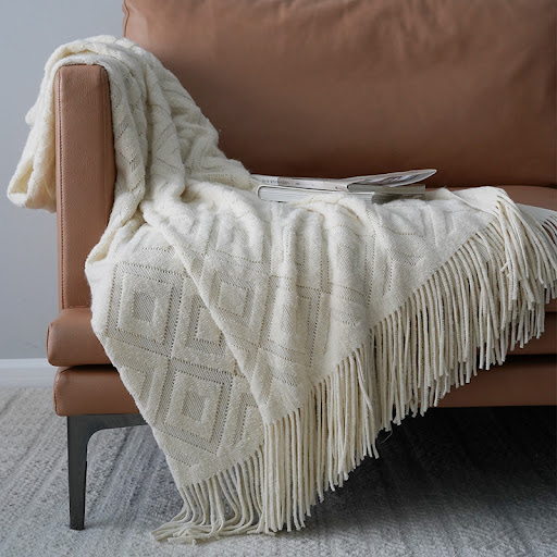 Title 6, Jacquard Knitted Bed Runner Acrylic Fiber Cover...