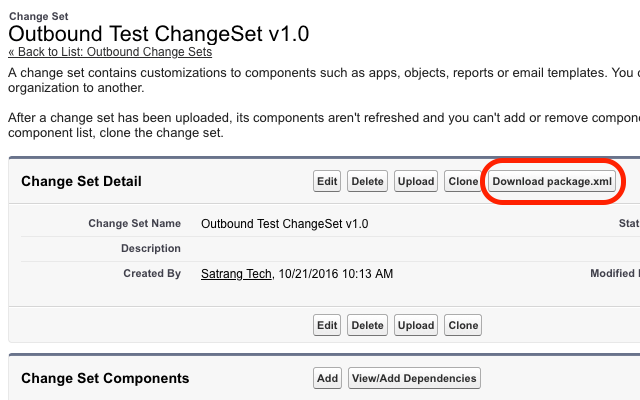 Download Salesforce Change Set package.xml Preview image 1