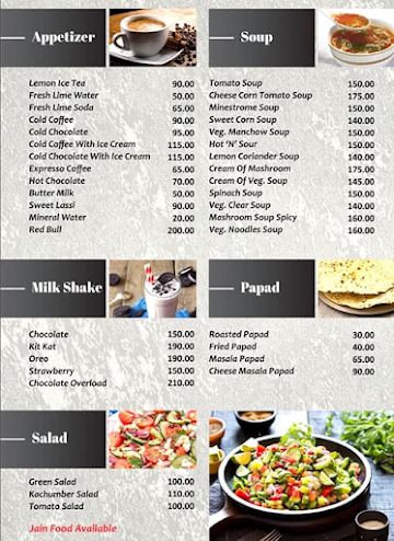 Chirag Snacks And Restaurant menu 