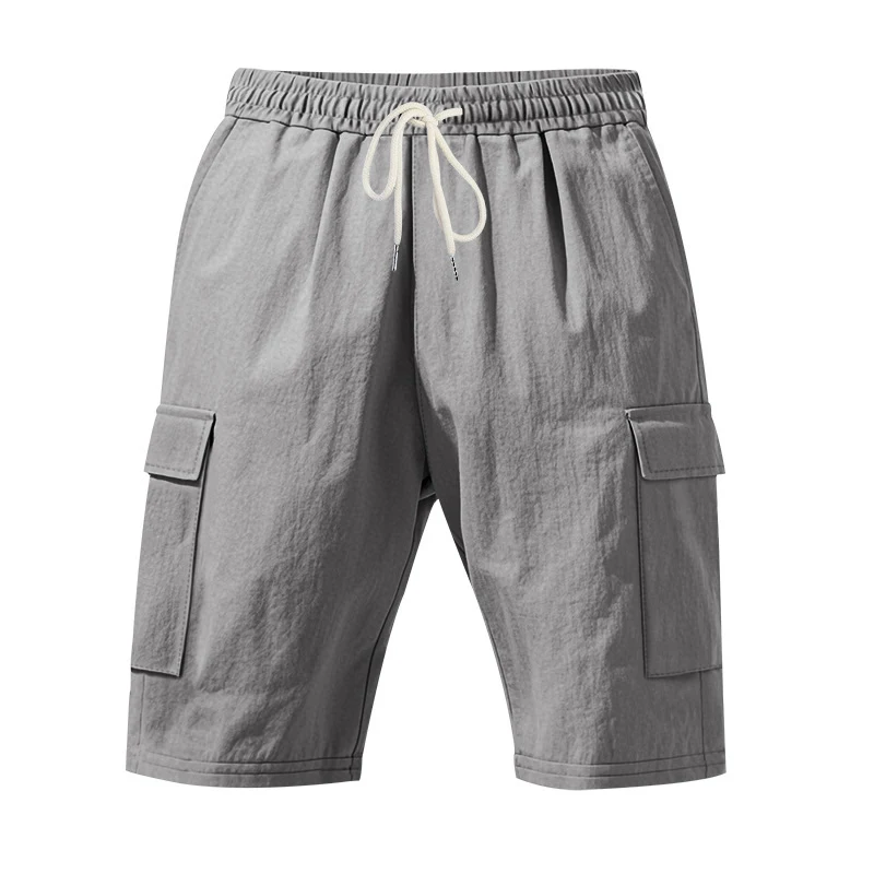 Heren luchtig linnen casual shorts met meerdere zakken, losse pasvorm, ideaal voor strand en vrije tijd.