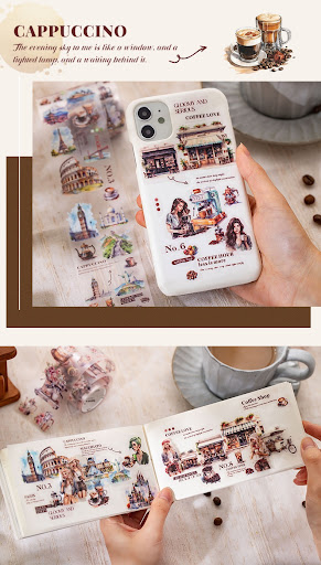 Title 17, Dream Building Cafe Vintage Coffee Girl Sticker...