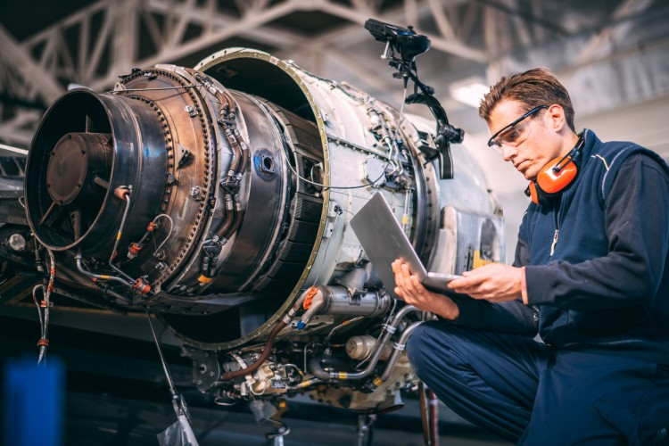 Technician checking fault 