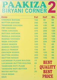 Paakiza Biryani Corner menu 1