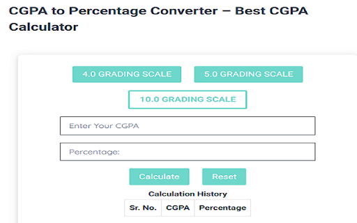 CGPA to Percentage Converter