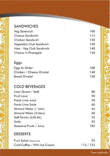 Bharath Restaurant menu 