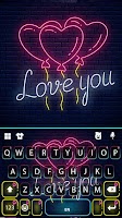 Neon Heart Balloons Keyboard B Screenshot