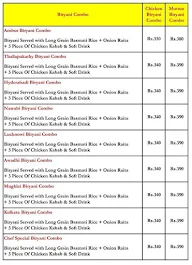 Only Biryani & Kabab menu 5