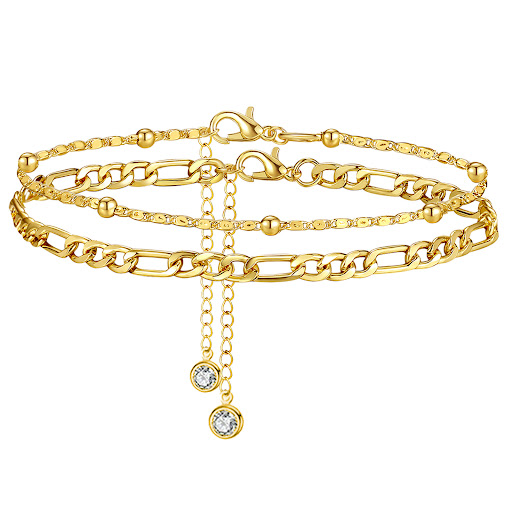 Title 1, Double-Circle Anklet Simple Fashion Cuban Link ...