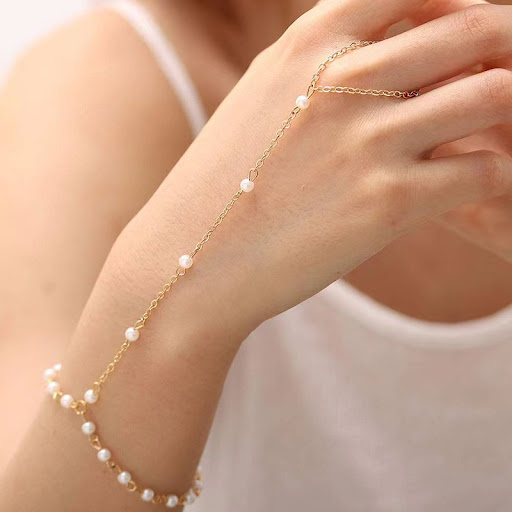 Title 3, Golden Balls Bracelet, Pearl Ring and Vintage, ...