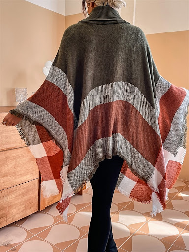 Title 7, Womens Cape Pullover Crochet Tassel
