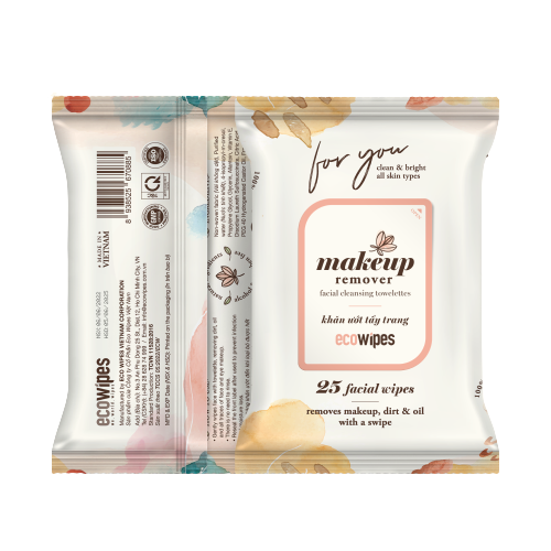 3 Gói Khăn ướt tẩy trang Makeup Remover 25 tờ EcoWipes