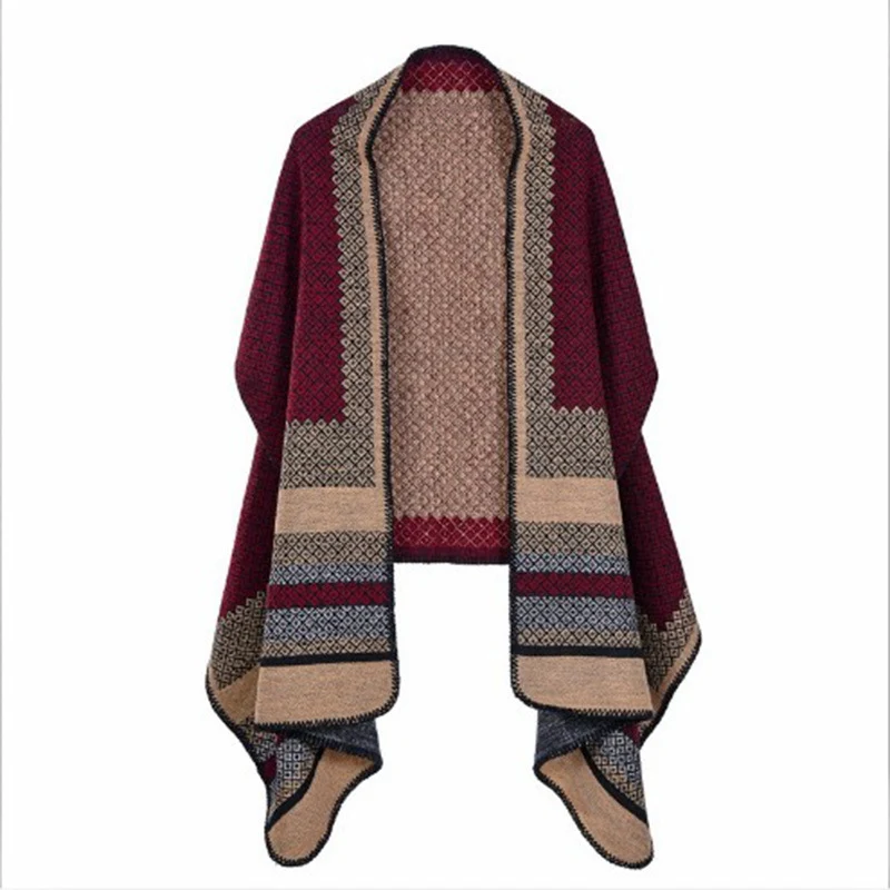 Title 19, Capa feminina Plus Size de cashmere xadrez gros...