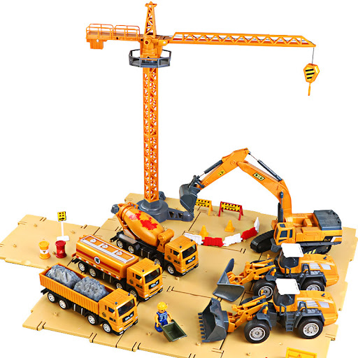 Title 3, Childrens Construction Vehicle Toy Set Large B...