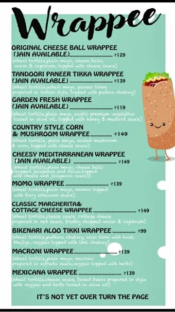 Mr. Wrappee menu 