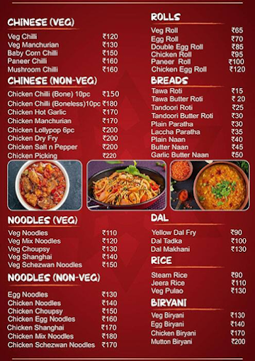 BABA KA DHABA menu 