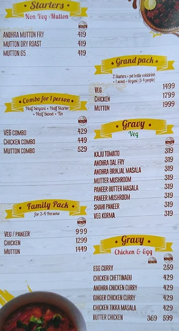 Bikkgane Biryani menu 