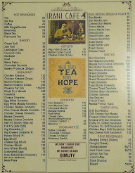 Irani Cafe menu 1