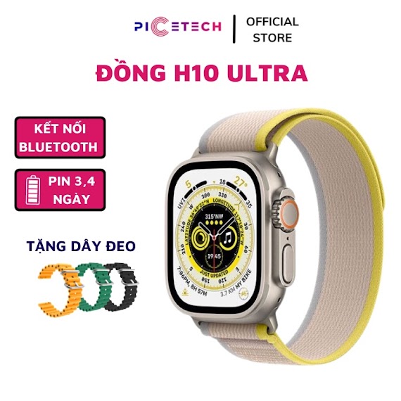 Đồng Hồ Thông Minh H10 Ultra Cao Cấp , Nghe Gọi, Nhận Tin Nhắn, Theo Dõi Sức Khỏe - Chính Hãng Picetec ( Bh12 Tháng)