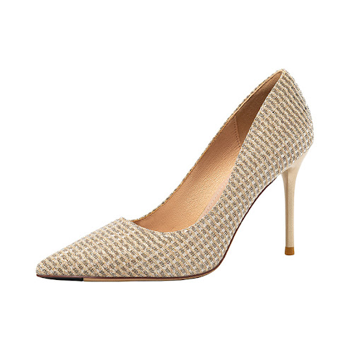 Title 2, Fashionable slim heel pointy Sexy Sequin shoes ...