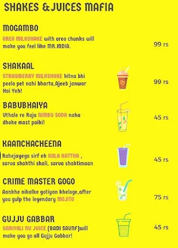 Bhukkad Mafia menu 