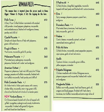 PizzaExpress menu 