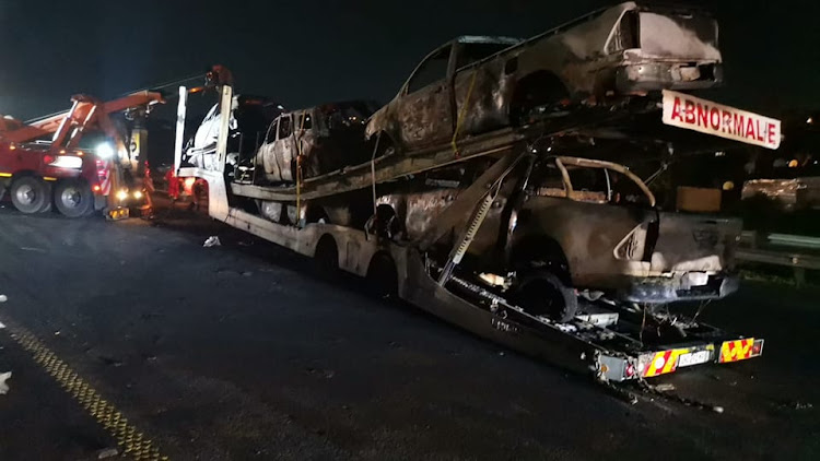 A truck was set alight on the N2 north near Chesterville, Durban.