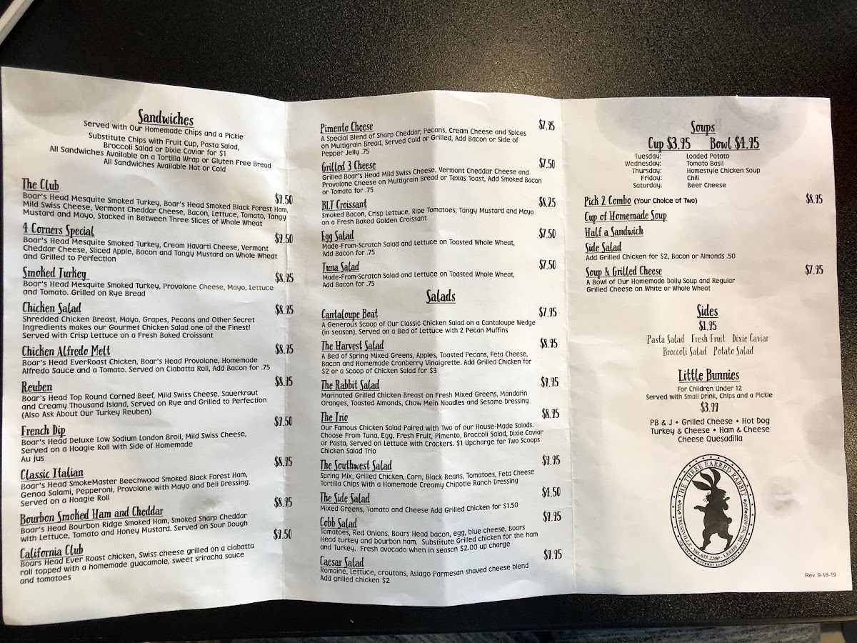 Menu side B