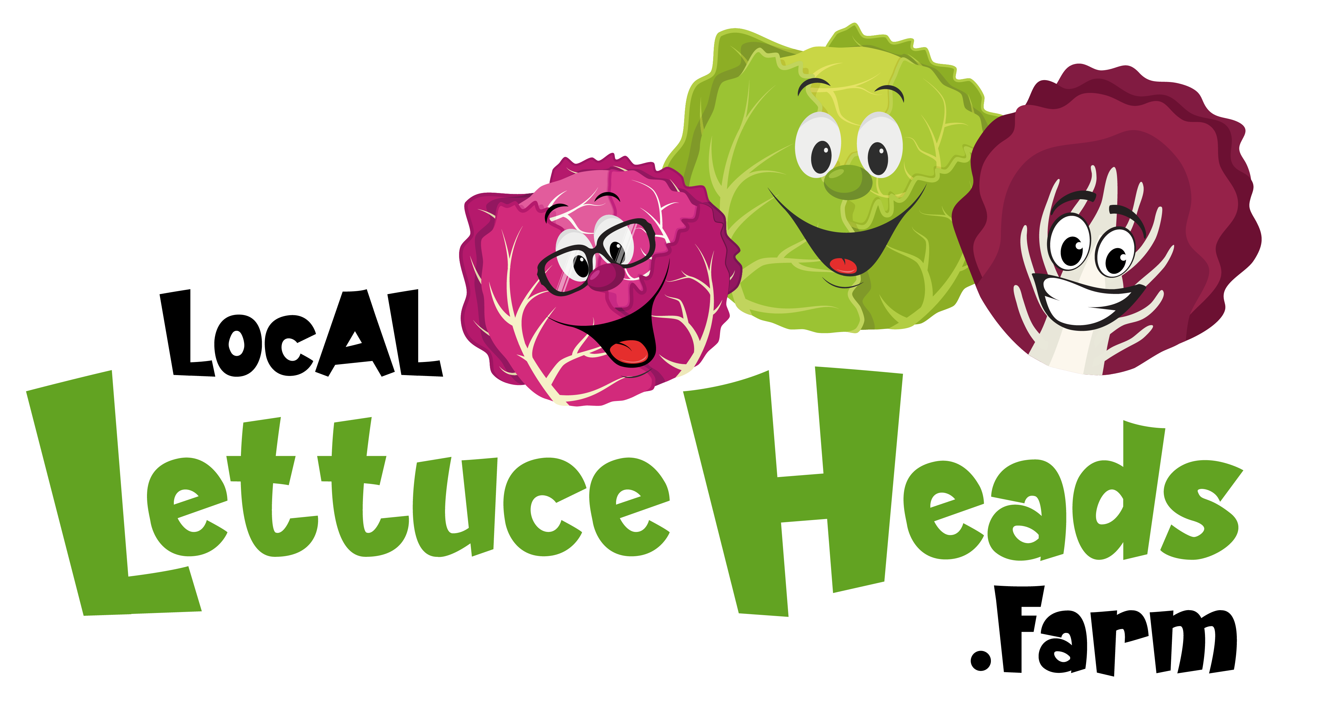 Rectangular LocAL Lettuce Heads .Farm Logo