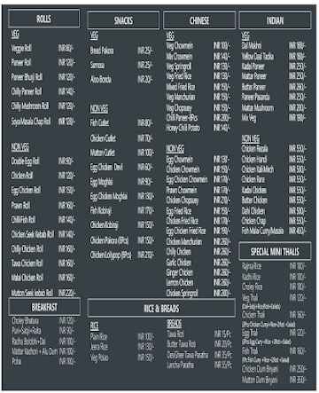 34 Chowringhee Lane menu 