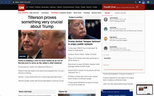 Pundit: Political Chat chrome extension