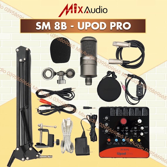 Combo Livestream Thu Âm Takstar Mic Sm - 8B, Soundcard Icon Upod Pro, Tai Nghe Ts2260 [Bh 1 Năm]