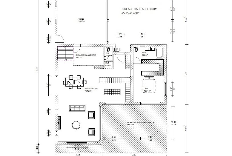  Vente Terrain + Maison - Terrain : 500m² - Maison : 160m² à Toulouse (31100) 