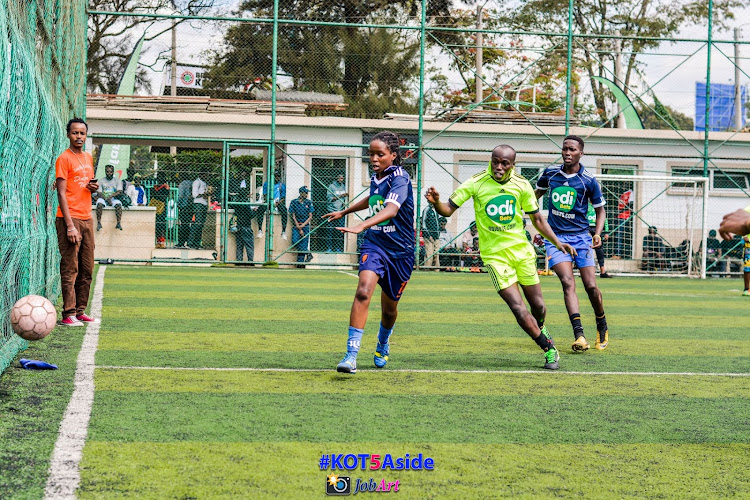 Handas FC star Steffany Wangari in action against Uge FC