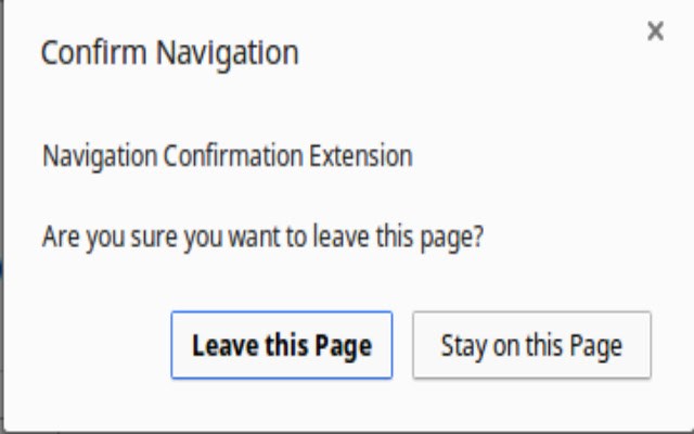 Navigation Confirmation chrome extension