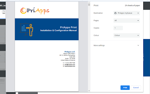 PriApps Print Extension 2