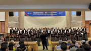 Conductor Mohau Mogale leading Bokamoso Choir during the 12th World Choir Games in South Korea, where they won three gold medals.