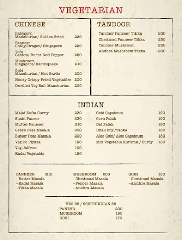 Hotel Pandia's menu 
