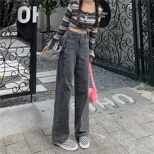 Title 3, Womens New Drawstring Wide Leg High Waist Jean...