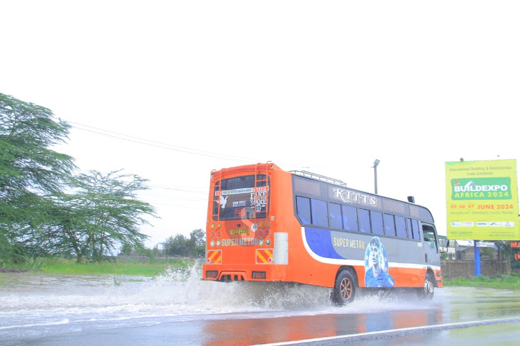 Roads flooded following heavy rains along Mombasa road on May 1, 2024.