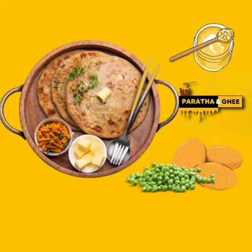 Aloo Matar Paratha [Desi Ghee]