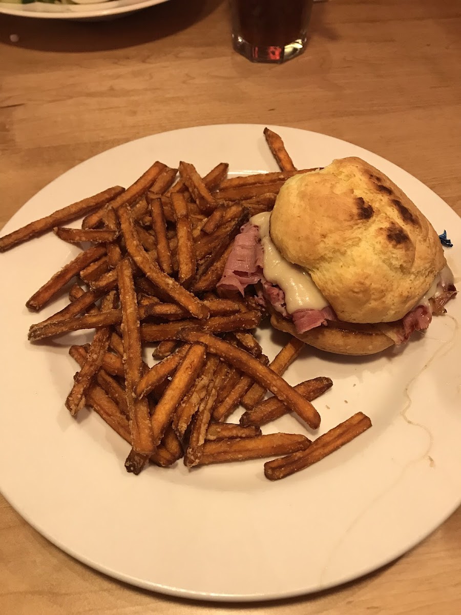 GF Rueben with sweet potato fries