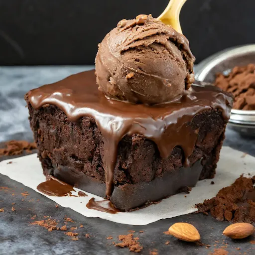 Brownie With Chocolate Ice Cream [100 Ml, 50 Grams]