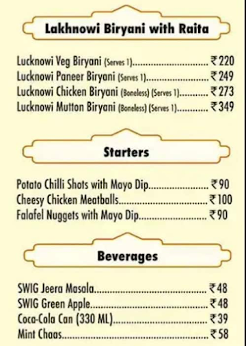 Lucknowala menu 