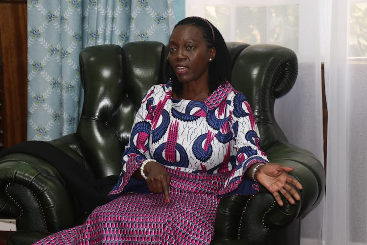 NARC-Kenya party leader Martha Karua at Nairobi County Assembly on January 10, 2023