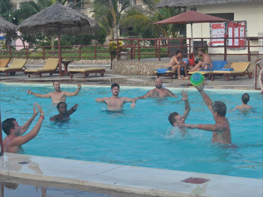 Tourists enjoying their holiday at Seven Islands resort in Watamu in December. /ALPHONCE GARI