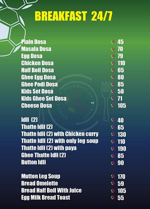 Downtown Foodball Restaurant menu 