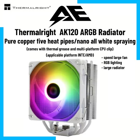 Quạt Tản Nhiệt Làm Mát Tản Nhiệt Ax120R Argb Có Kẹp Đa Hiệu Ứng Tốc Độ Cao / Đèn Rgb / Đế Tản Nhiệt Lớn Inte / Amd