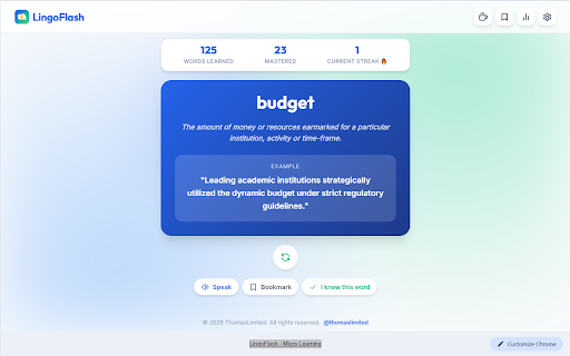 LingoFlash - Learn English Every New Tab
