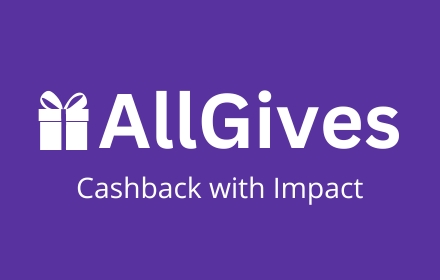 AllGives: Earn Cashback & Support Charities. Honey & Rakuten Can't Compare small promo image